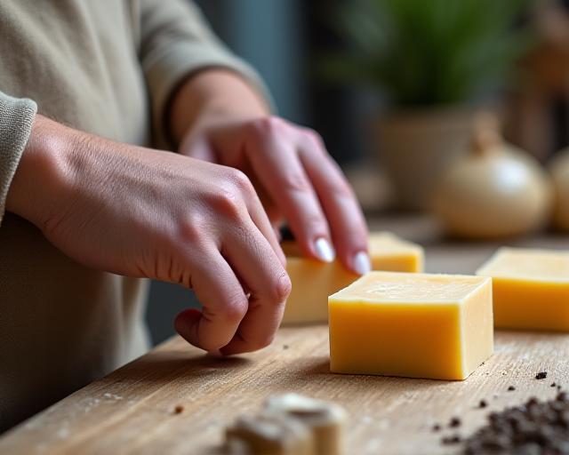 Ruční výroba mýdla v manufaktuře